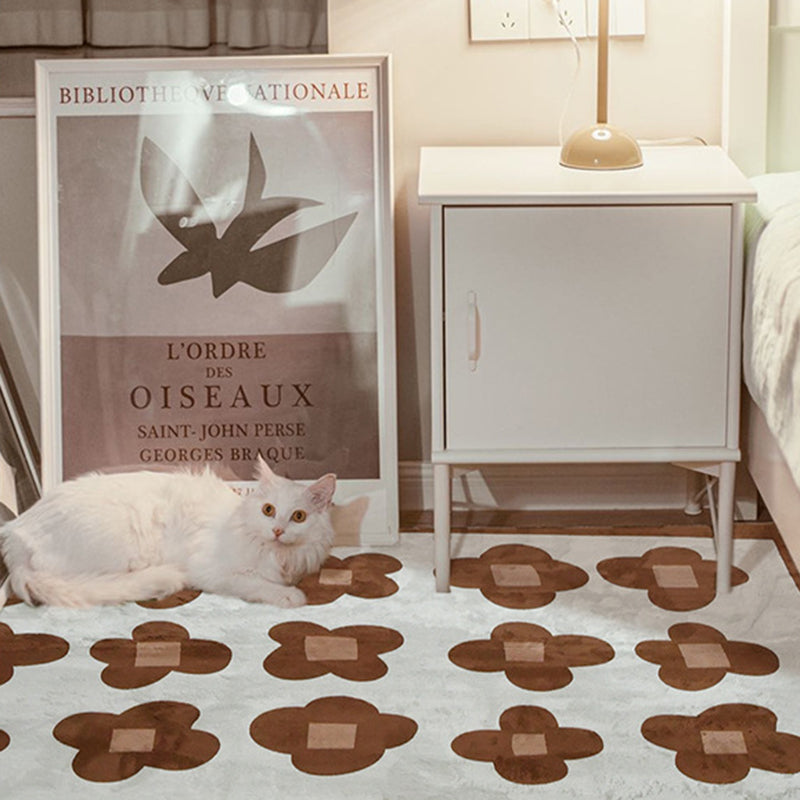 Modern Style Flowers Soft Rug Rectangle Loom Rug for Bedroom