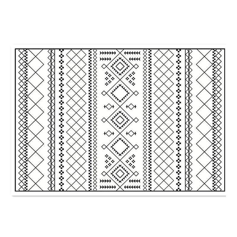 Bohemian Indoor Rug Polyester Area Rug Stain Resistant for Living Room