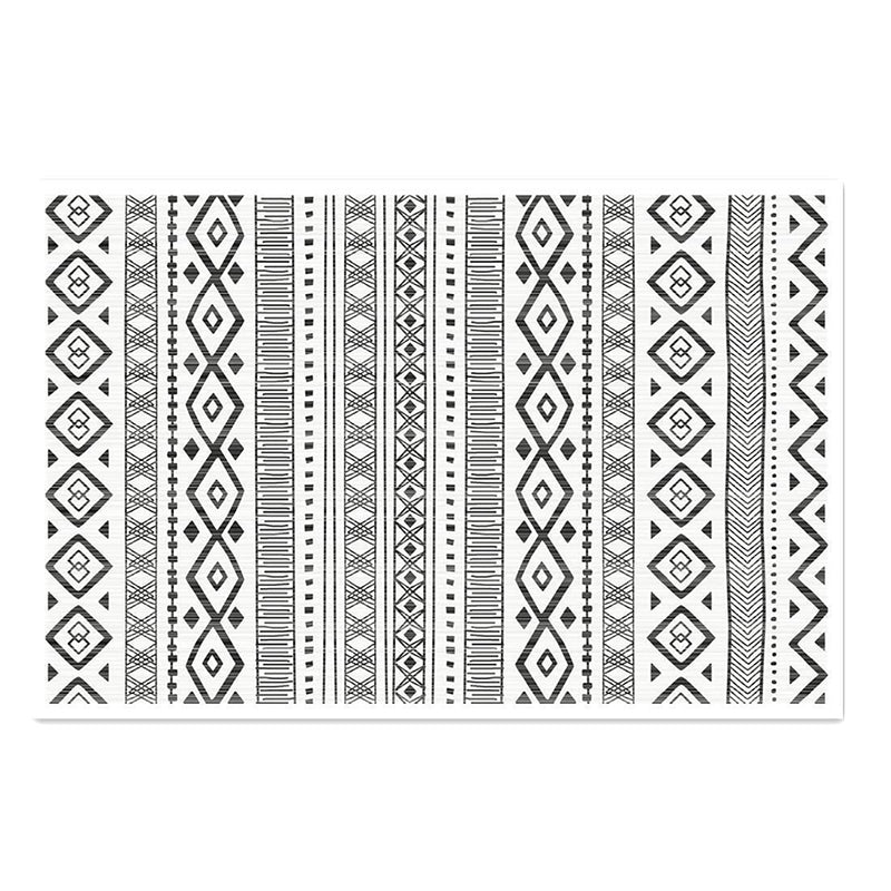 Bohemian Indoor Rug Polyester Area Rug Stain Resistant for Living Room