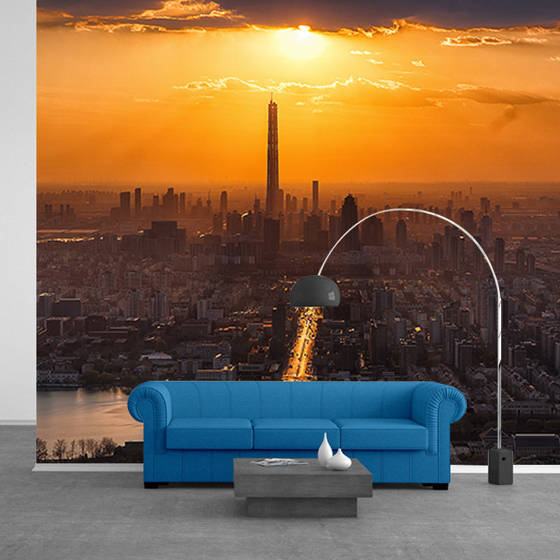 Environment Friendly Resistant Mural Wallpaper City Landscape Living Room Wall Mural
