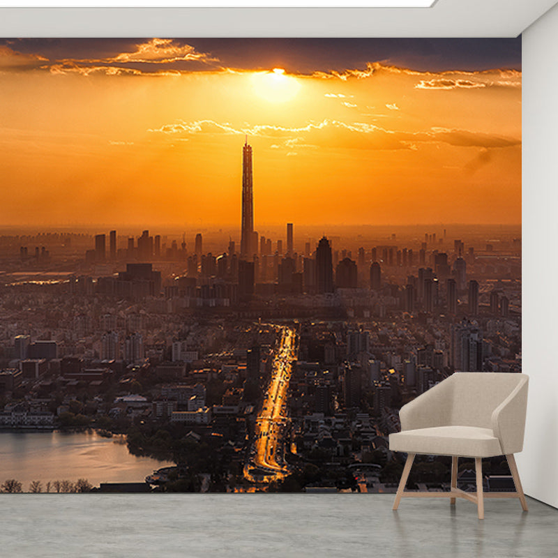 Environment Friendly Resistant Mural Wallpaper City Landscape Living Room Wall Mural