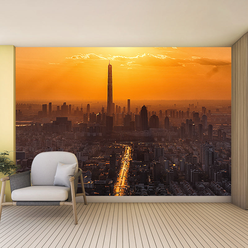 Environment Friendly Resistant Mural Wallpaper City Landscape Living Room Wall Mural