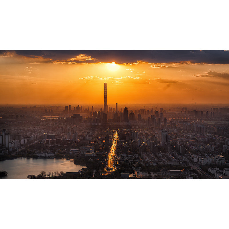 Environment Friendly Resistant Mural Wallpaper City Landscape Living Room Wall Mural