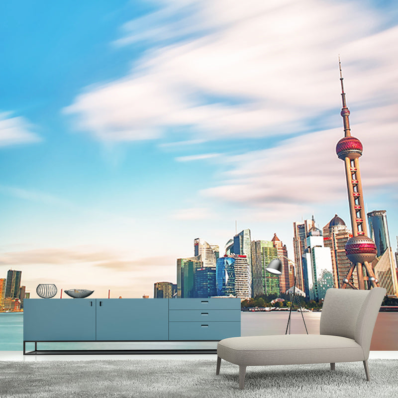 Photography Stain Resistant Wall Mural Wallpaper City Landscape Sitting Room Wall Mural