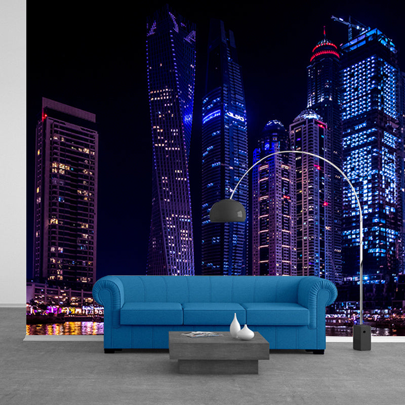 Photography Stain Resistant Wall Mural Wallpaper City Landscape Sitting Room Wall Mural