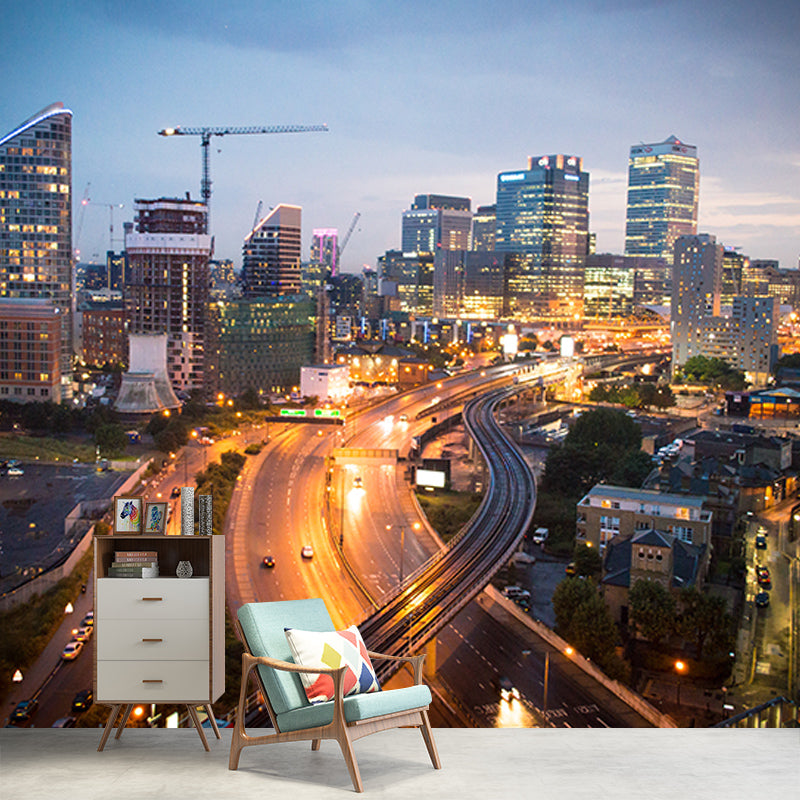 Photography Wall Mural Wallpaper Urban Landscape Sitting Room Wall Mural