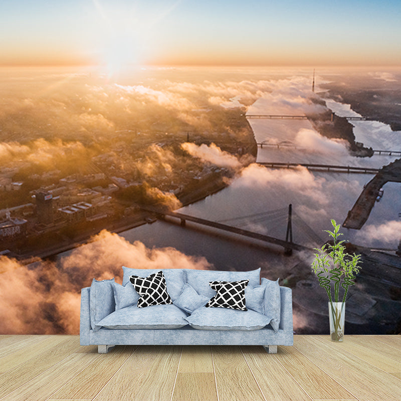 Modern Style Wall Mural Wallpaper Urban Landscape Sitting Room Wall Mural