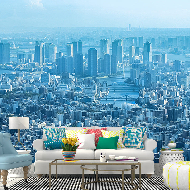 Environment Friendly Resistant Mural Wallpaper Urban Landscape Sleeping Room Wall Mural