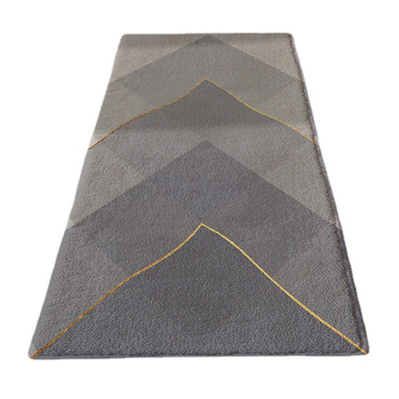 Dark Gray Modern Carpet Polyester Gradient Carpet Washable Area Carpet for Living Room