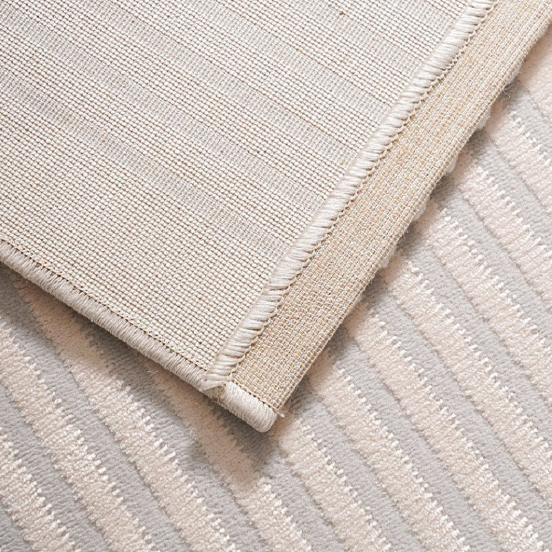Light Gray Modern Rug Polyester Irregular Fringe Rug Washable Rug for Living Room