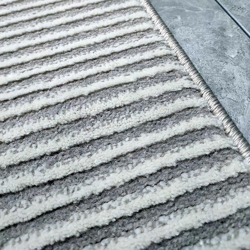 Light Gray Modern Rug Polyester Irregular Fringe Rug Washable Rug for Living Room