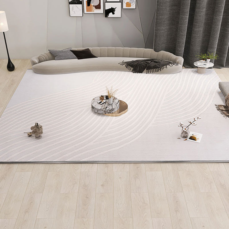 Light Gray Modern Rug Polyester Irregular Fringe Rug Washable Rug for Living Room