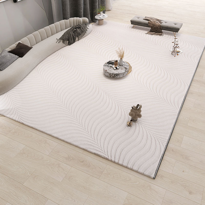 Light Gray Modern Rug Polyester Irregular Fringe Rug Washable Rug for Living Room