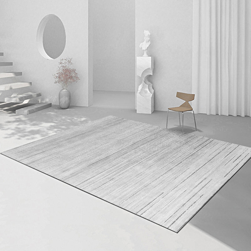 Alfombra de la línea de poliéster moderna gris alfombra de la línea de respaldo sin deslizamiento para sala de estar para sala de estar