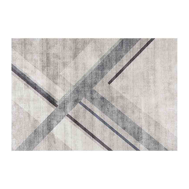 Grauer abstrakter Graphic Teppich Polyester Moderner Teppich Färbemfester Teppich für Wohnzimmer