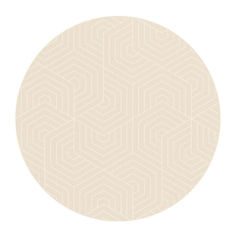 Light Brown Stirpe Rug Polyester Casual Rug Non-Slip Backing Rug for Living Room