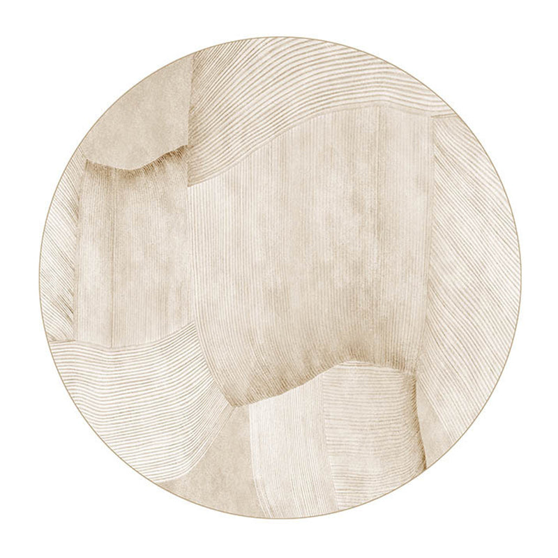 Light Brown Stirpe Rug Polyester Casual Rug Non-Slip Backing Rug for Living Room