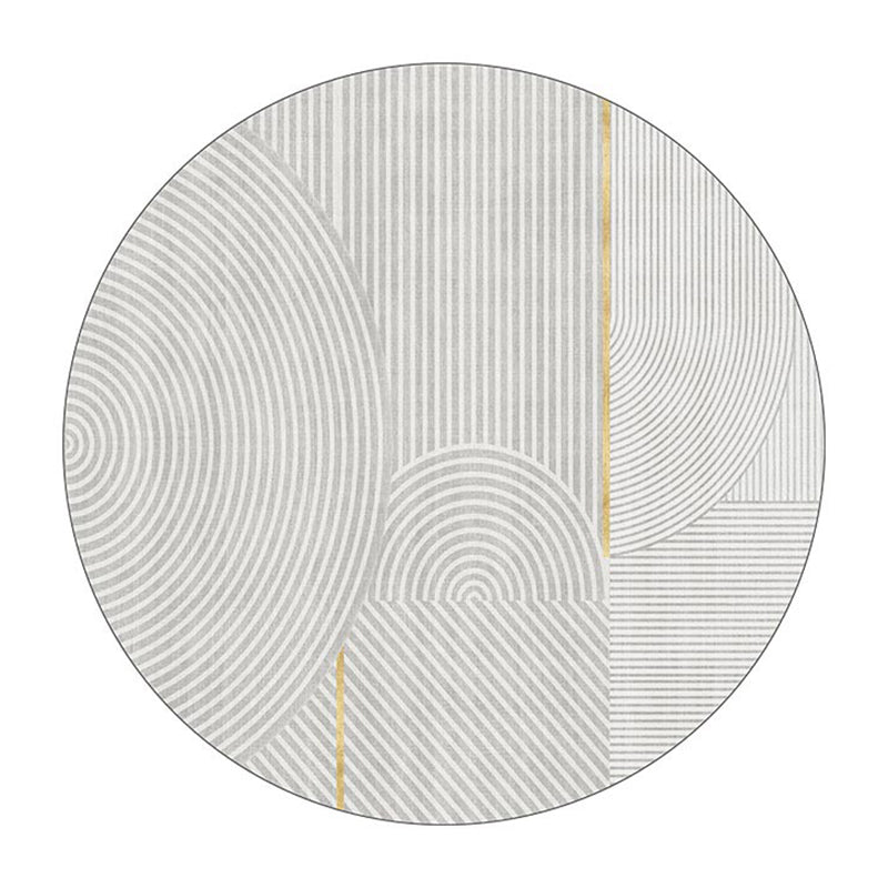Light Brown Stirpe Rug Polyester Casual Rug Non-Slip Backing Rug for Living Room