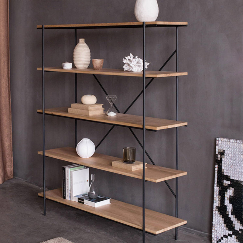 Industrial Style Etagere Bookshelf Vertical Shelf Bookcase for Home