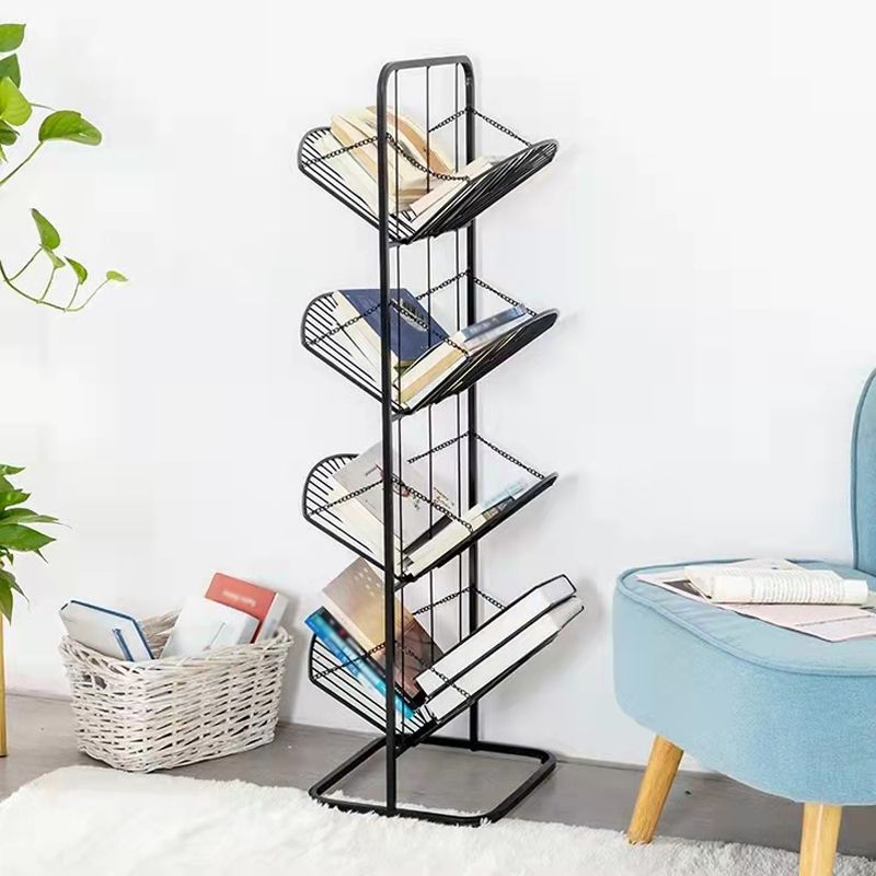 Industrial Geometric Bookcase Metal Book Shelf for Home Office