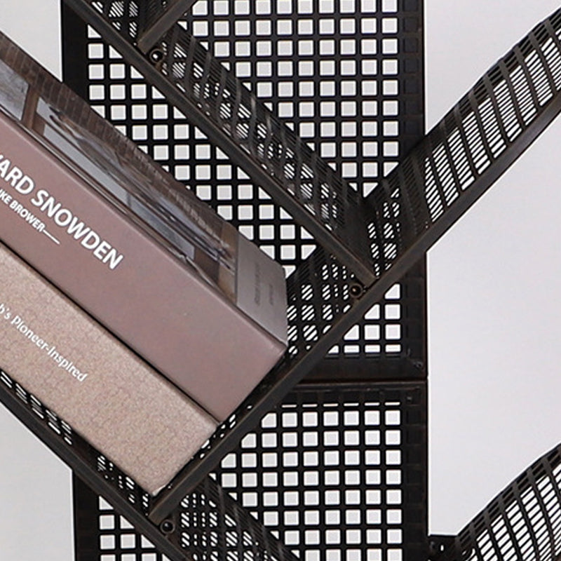 Industrial Geometric Bookcase Metal Book Shelf for Home Office