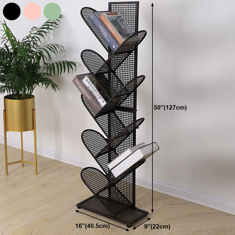 Industrial Geometric Bookcase Metal Book Shelf for Home Office