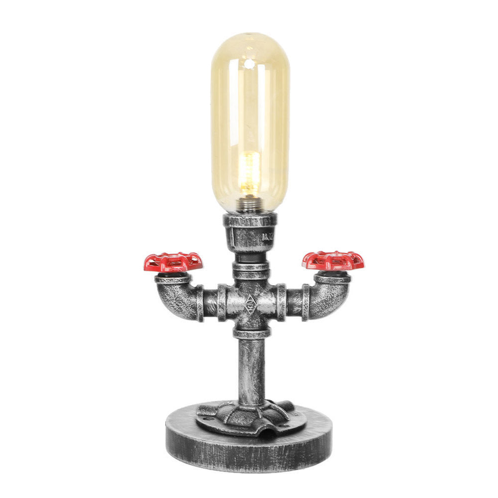 Tombre de cápsula Clear/Amber Glass Table Light Style Industrial Style 1/3 Ligas Lámpara de escritorio de sala de estar con base