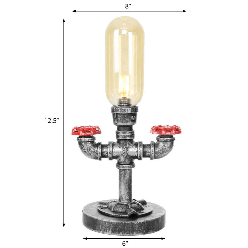 Tombre de cápsula Clear/Amber Glass Table Light Style Industrial Style 1/3 Ligas Lámpara de escritorio de sala de estar con base