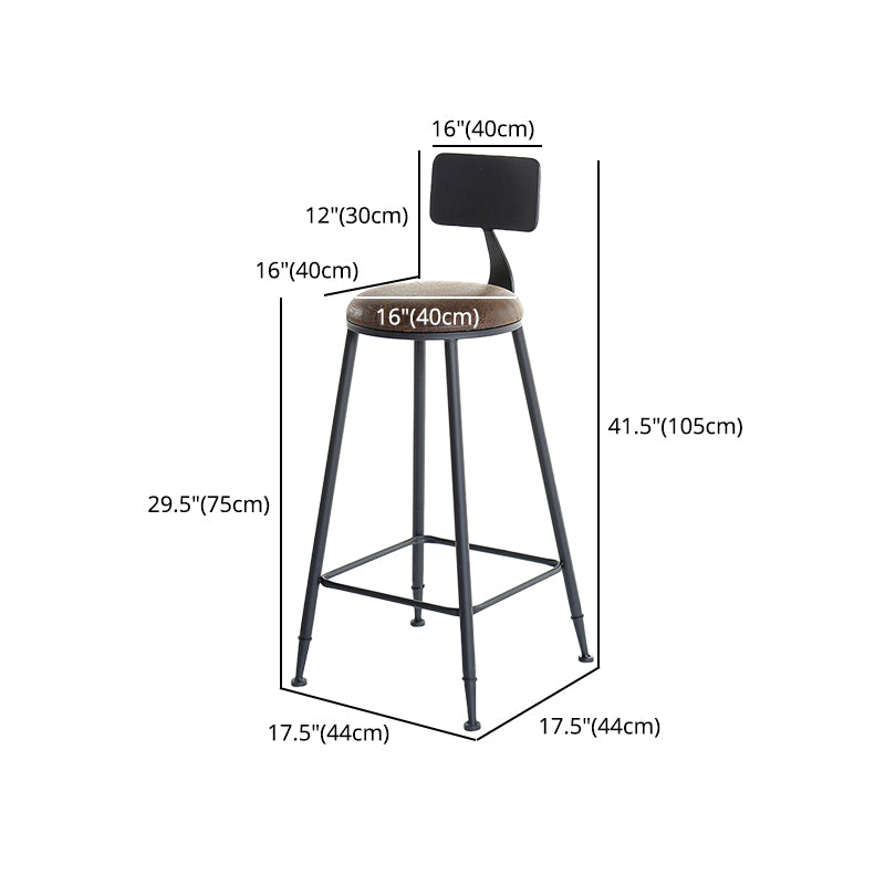 29,53 "Industrie -Bar und Counterhocker Low Back Stool mit 4 schwarzen Beinen