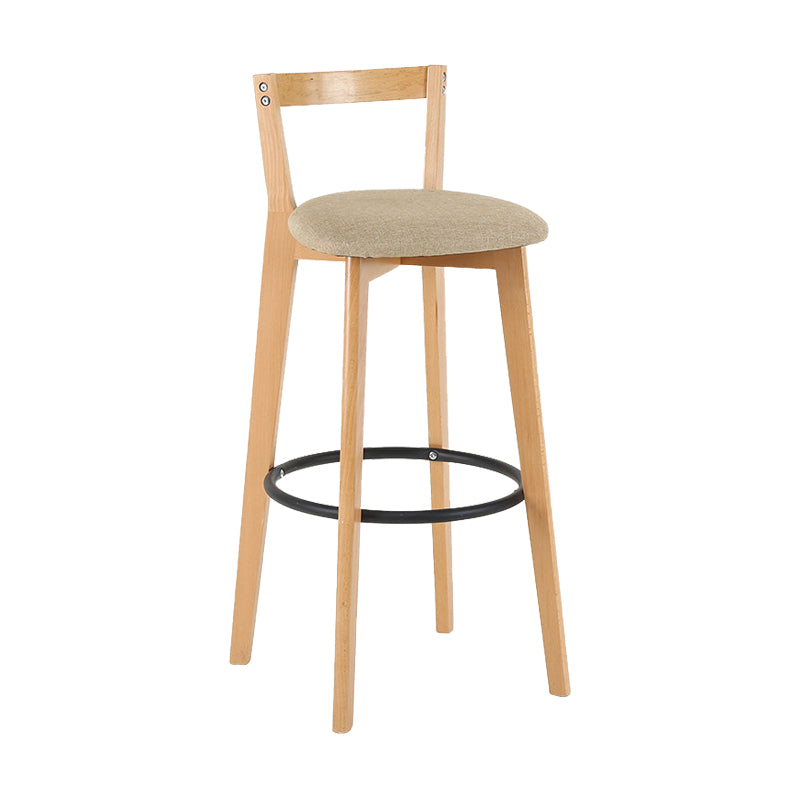 Contemporary Wood Kitchen Dining Room Armless Stool Low Back Bar Stool