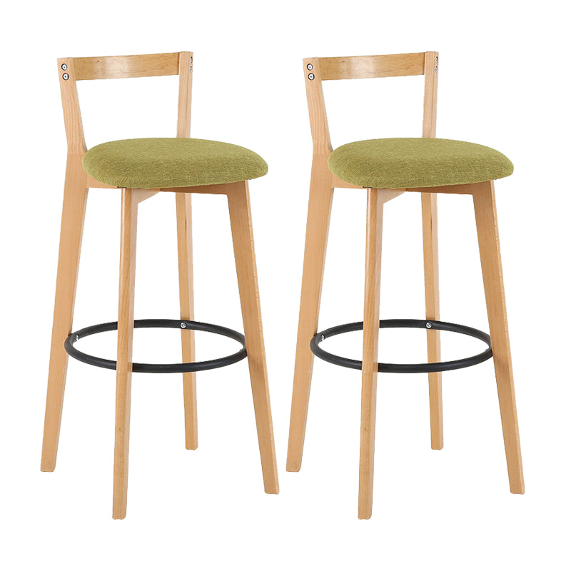Contemporary Wood Kitchen Dining Room Armless Stool Low Back Bar Stool