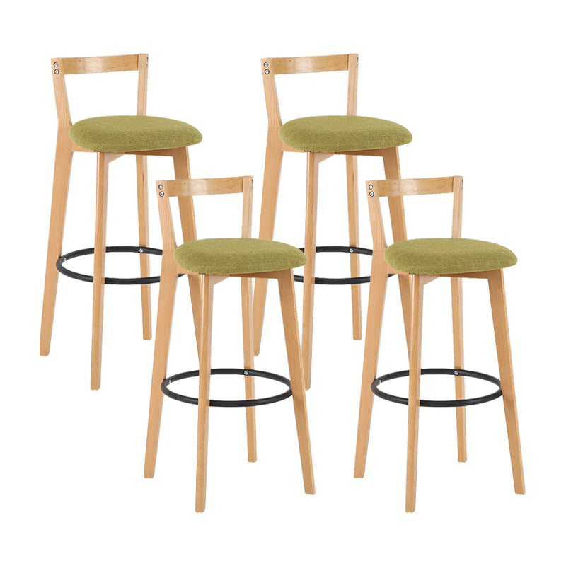 Contemporary Wood Kitchen Dining Room Armless Stool Low Back Bar Stool