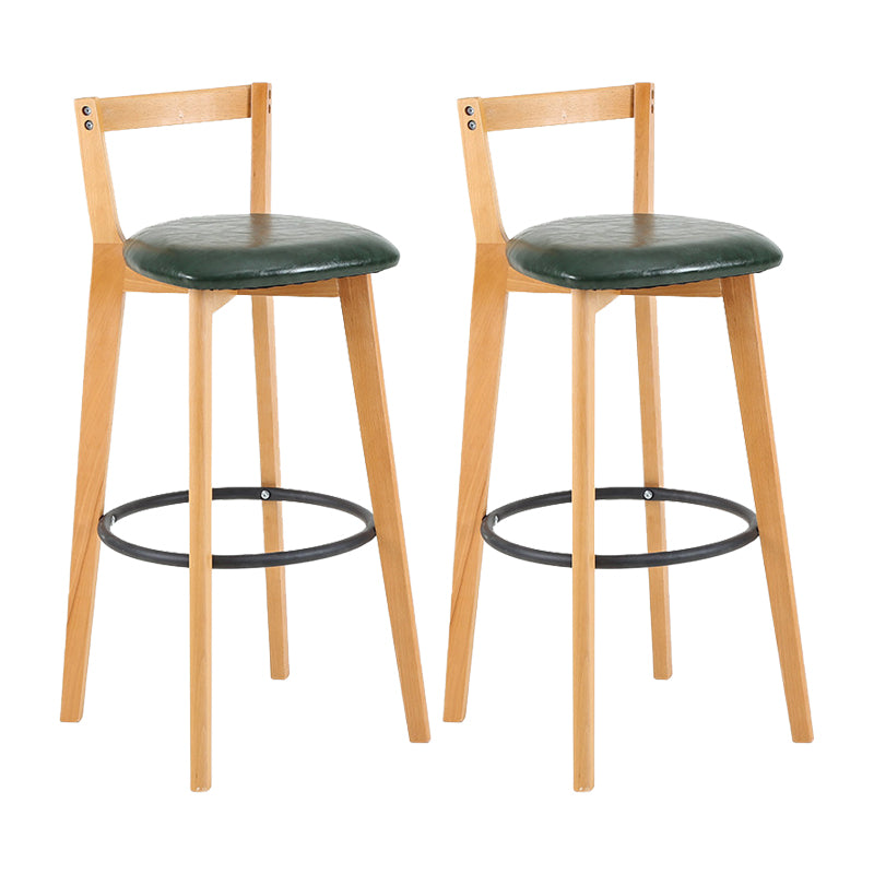 Contemporary Wood Kitchen Dining Room Armless Stool Low Back Bar Stool