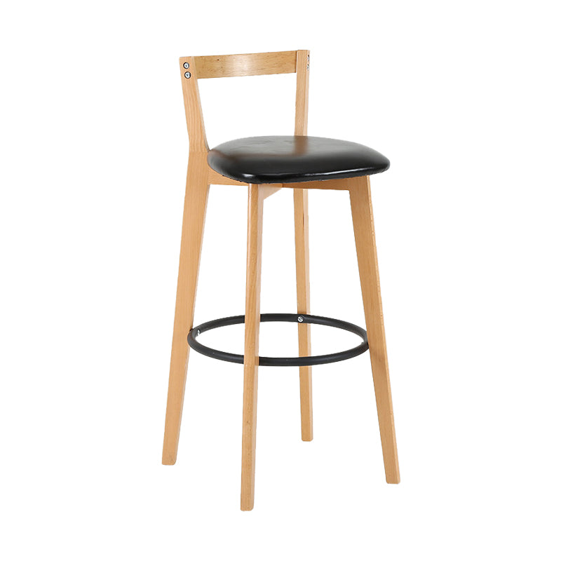 Contemporary Wood Kitchen Dining Room Armless Stool Low Back Bar Stool