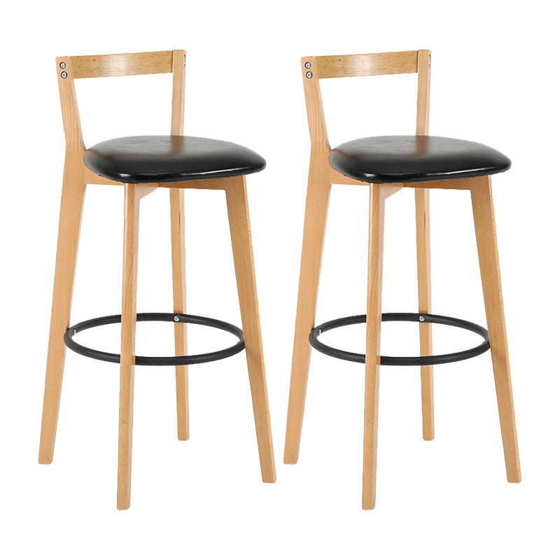 Contemporary Wood Kitchen Dining Room Armless Stool Low Back Bar Stool