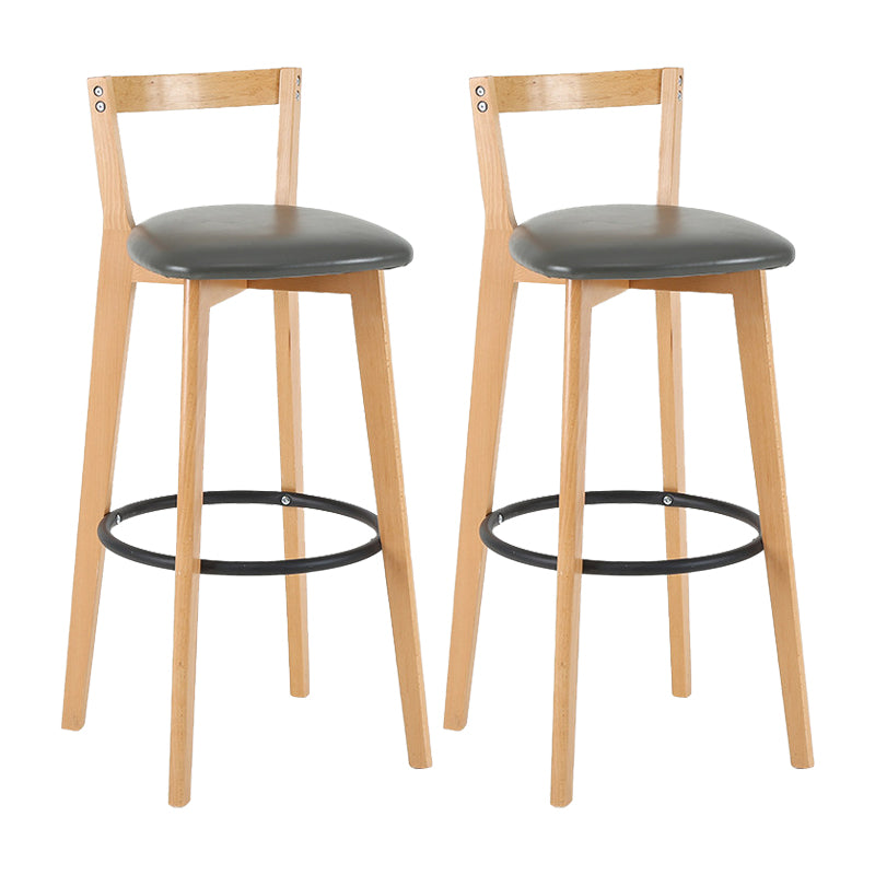 Contemporary Wood Kitchen Dining Room Armless Stool Low Back Bar Stool