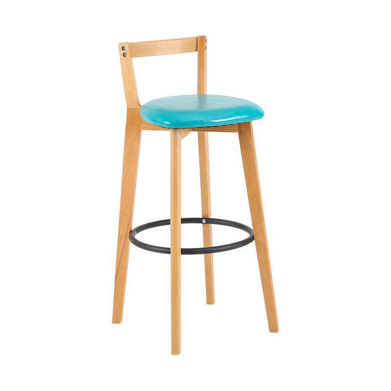 Contemporary Wood Kitchen Dining Room Armless Stool Low Back Bar Stool