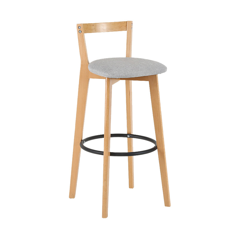 Contemporary Wood Kitchen Dining Room Armless Stool Low Back Bar Stool