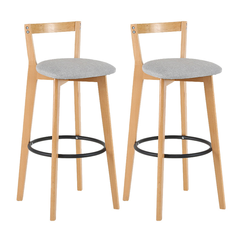 Contemporary Wood Kitchen Dining Room Armless Stool Low Back Bar Stool