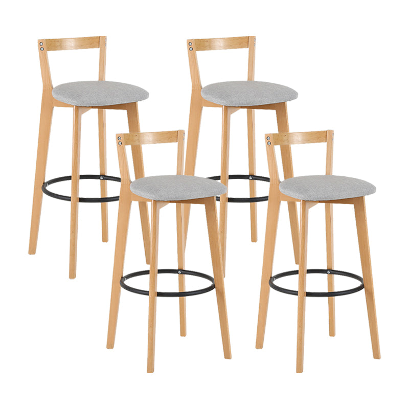Contemporary Wood Kitchen Dining Room Armless Stool Low Back Bar Stool