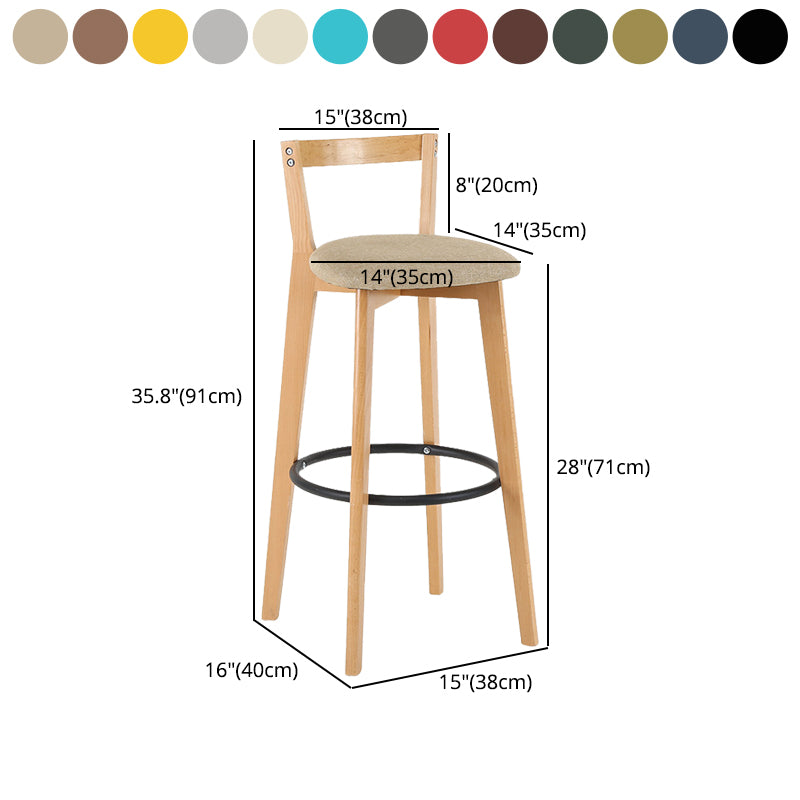 Contemporary Wood Kitchen Dining Room Armless Stool Low Back Bar Stool