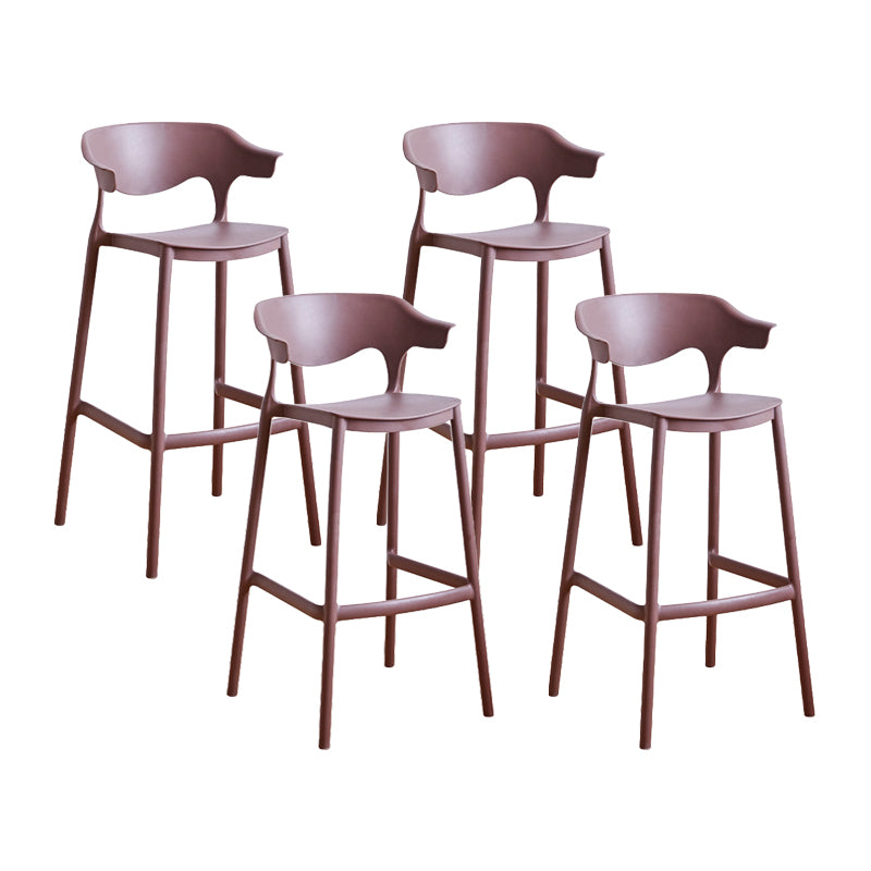Contemporary Plastic Kitchen Dining Room Arm Stool Low Back Bar Stool