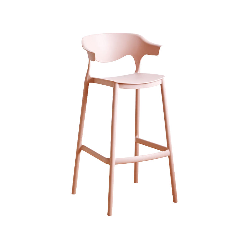 Contemporary Plastic Kitchen Dining Room Arm Stool Low Back Bar Stool