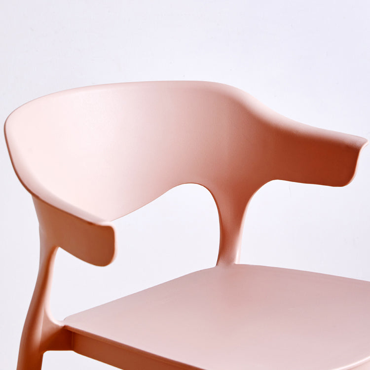 Contemporary Plastic Kitchen Dining Room Arm Stool Low Back Bar Stool