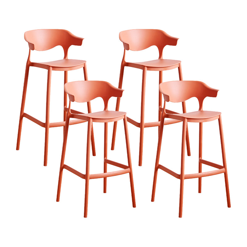 Contemporary Plastic Kitchen Dining Room Arm Stool Low Back Bar Stool
