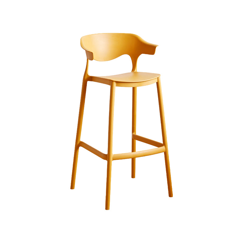 Contemporary Plastic Kitchen Dining Room Arm Stool Low Back Bar Stool