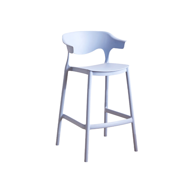 Contemporary Plastic Kitchen Dining Room Arm Stool Low Back Bar Stool
