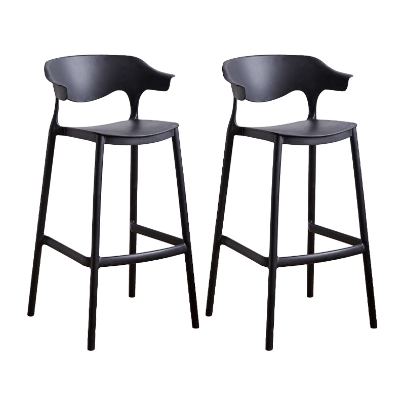 Contemporary Plastic Kitchen Dining Room Arm Stool Low Back Bar Stool