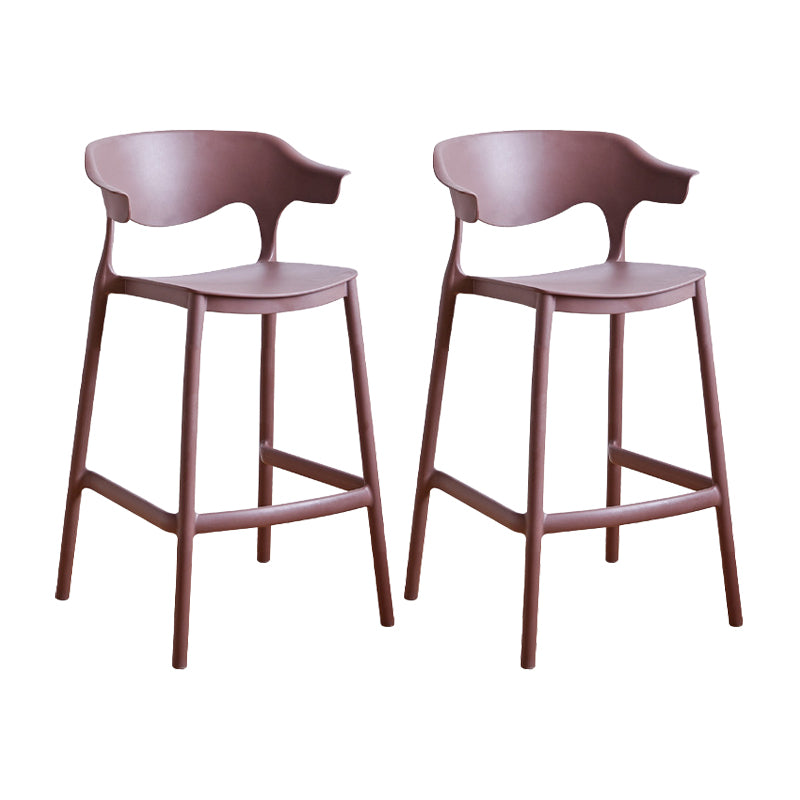 Contemporary Plastic Kitchen Dining Room Arm Stool Low Back Bar Stool
