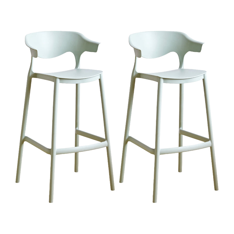 Contemporary Plastic Kitchen Dining Room Arm Stool Low Back Bar Stool